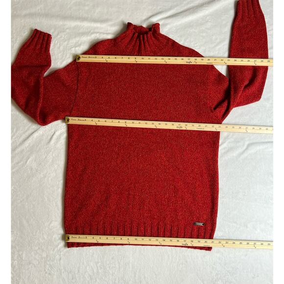 Versace Sport Men’s Wool Blend Funnel Neck Sweater Size XXL Red Marled Luxurious - Picture 6 of 8